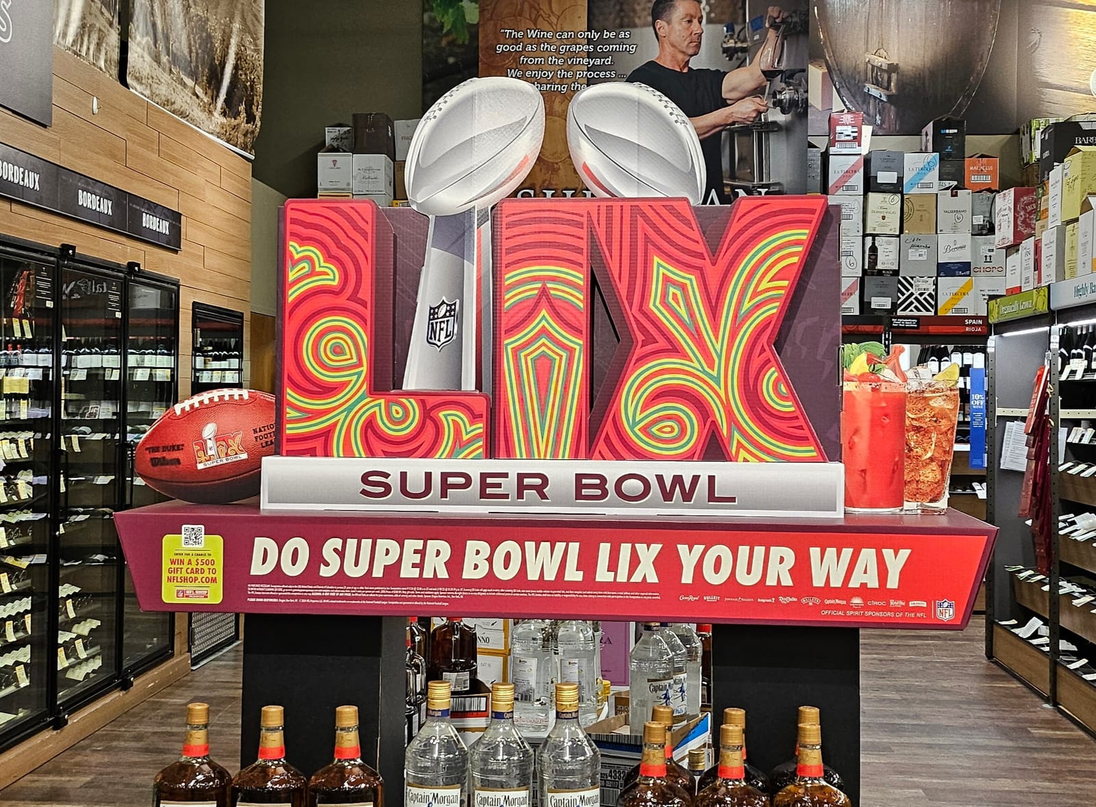 In-store display at Local Wine Shop