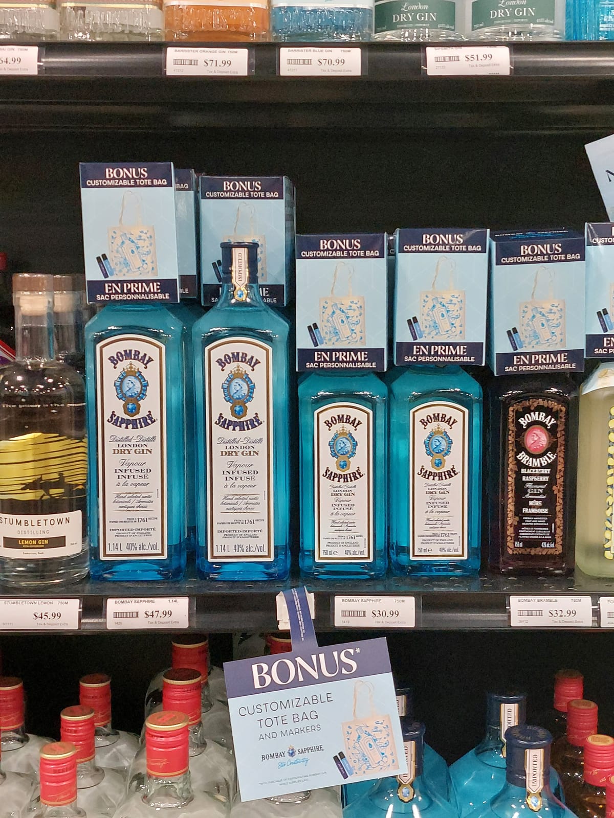 Bombay Sapphire at Local Wine Shop