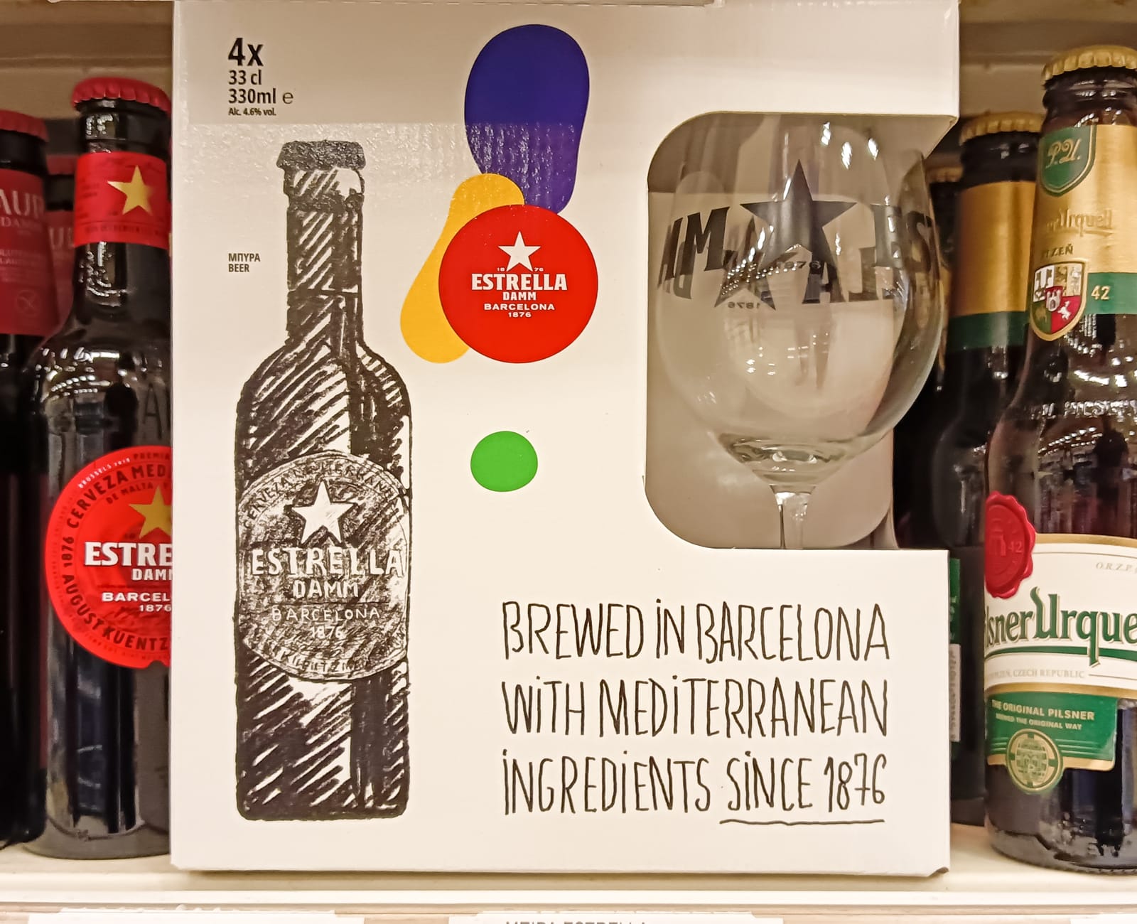 Estrella Damm at Local Wine Shop